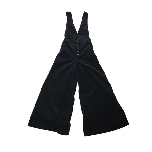 Free People Pants - Free People Old School Love Jumpsuit Black Corduroy Wide Leg 28